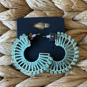 Elegant Mint Green Hoop Earrings